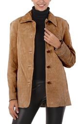Women's "Anna" Suede Leather Car Coat