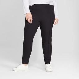 Women's Plus Size Skinny Ankle Pintuck Pants - A New Day™ Black