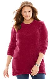 Plus Size Chenille Crewneck Sweater