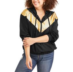 Elite Brands Women's Plus Metallic Half Zip Hoodie Jacket