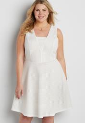 plus size textured white dress