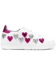 glitter heart low top sneakers