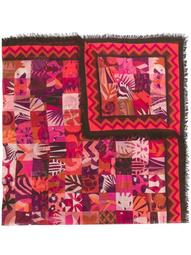 Scialle patchwork print square scarf