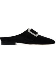 black han buckle suede leather loafers