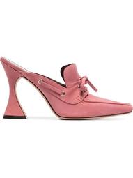 Pink Remi 100 suede boat mules