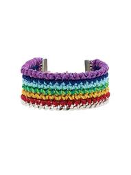 Silver-plated rainbow thread bracelet