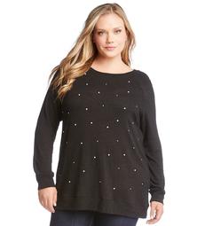 Plus Size Pearl Embellished Sweater