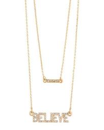 Layered Crystal Believe Necklace