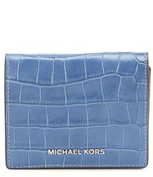 MICHAEL Michael Kors Mercer Crocodile-Embossed Flap Card Holder