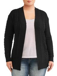 Evelyn Taylor Women's Plus Size Cable Knit Cardigan