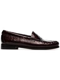 Crocodile Flat Leather Loafers