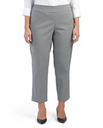 Plus Houndstooth Ankle Pants