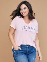 Friday I'm In Love Graphic V-Neck Tee