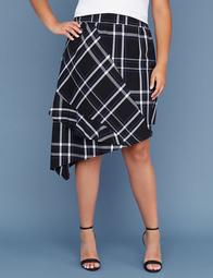 Fast Lane Asymmetrical Plaid Skirt