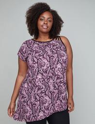 One-Sleeve Active Tunic with Strappy Shoulder