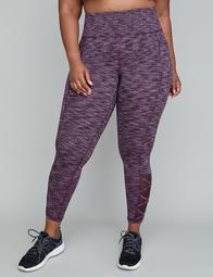 Wicking Active 7/8 Legging - Spacedye with Strappy Mesh Detail
