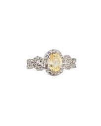 Citrine Oval & Looped Topaz Ring, Size 7