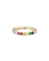 Rainbow Stack Band Ring, Size 7