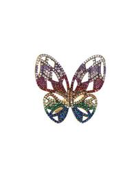 Large Multicolor Butterfly Ring, Size 7