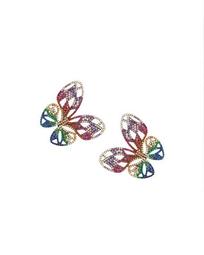 Large Butterfly Rainbow Drop Earrings