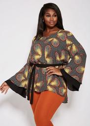 Tribal Print Belted Tunic