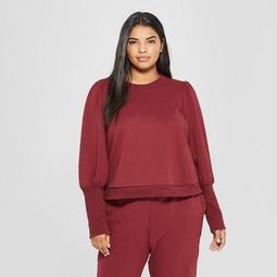 Women's Plus Size Long Sleeve Wide Cuff Sweatshirt - Who What Wear™