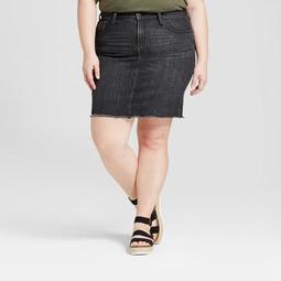 Women's Plus Size Denim Mini Skirt - Universal Thread™ Black