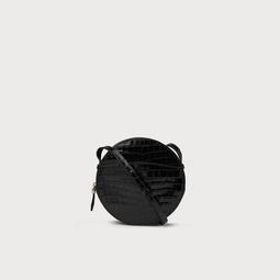 Luna Black Croc Effect Shoulder Bag