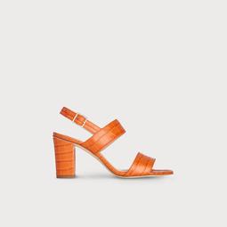 Rhiannon Orange Croc Effect Sandal
