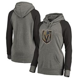 Vegas Golden Knights Fanatics Branded Women's Plus Sizes Team Distressed Pullover Hoodie - Heathered Gray