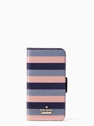 Glitter Stripe Iphone X & Xs Wrap Folio Case