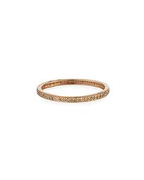 14k Rose Gold Diamond Eternity Band Ring, Size 8