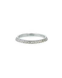 14k White Gold Diamond Pave Band Ring, Size 6.5