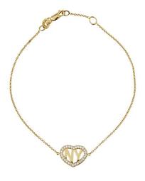 14k Gold Diamond NY Heart Bracelet