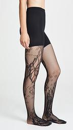 Fishnet Floral Mid-Thigh Shaping Tights