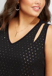 plus size shimmer textured tank
