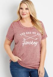 plus size had me at hockey graphic tee
