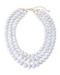 Chunky Acrylic Beaded Necklace, White