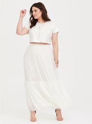 Special Occasion White 2-Piece Crop Top & Skirt