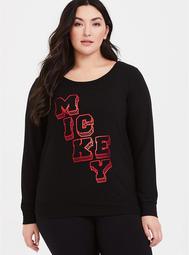 Disney Mickey's 90th Anniversary Black Lattice Active Sweatshirt