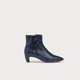 Meadow Navy Snake Effect Ankle Boots