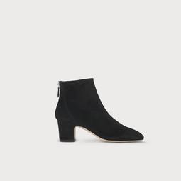 Alyss Black Suede Ankle Boots