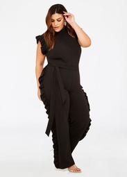 Ruffle Side Belted Jumpsuit