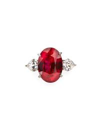 Red & White CZ Crystal Ring