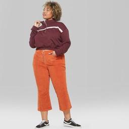 Women's Plus Size Corduroy Kick Flare Cargo Pants - Wild Fable™ Orange