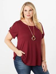 Plus Size Twisted Cold-Shoulder Tee