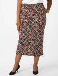 Floral Plaid Maxi Skirt