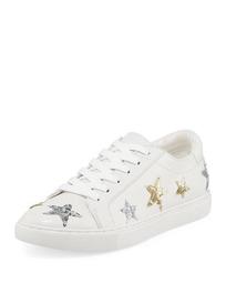 Kam Sequined Leather Sneakers