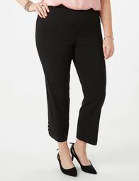 Plus Size Studded Pull-On Trouser Pants 