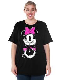 Women's Minnie Mouse Classic Plus Size T-Shirt Black
